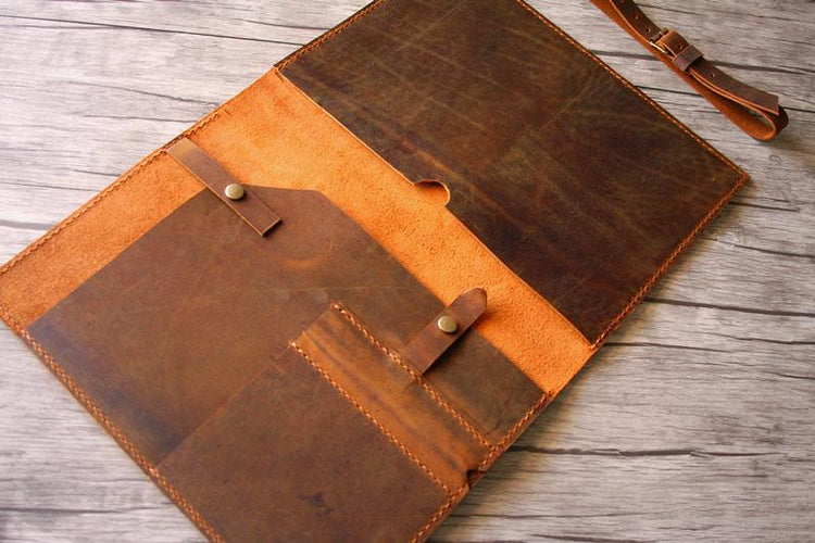 custom leather holder portfolio