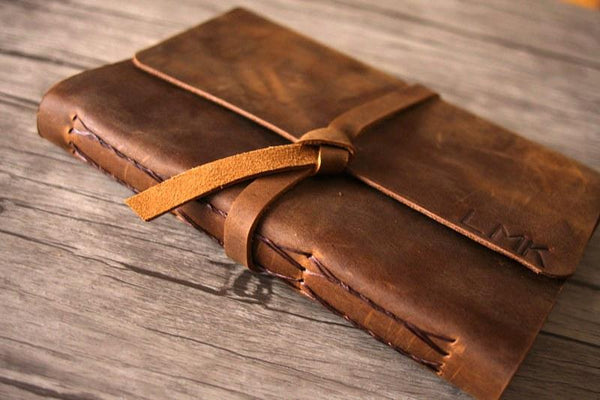leather retirement guest book
