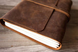 vintage brown leather writing journal notebook