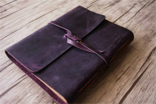purple italian leather journal