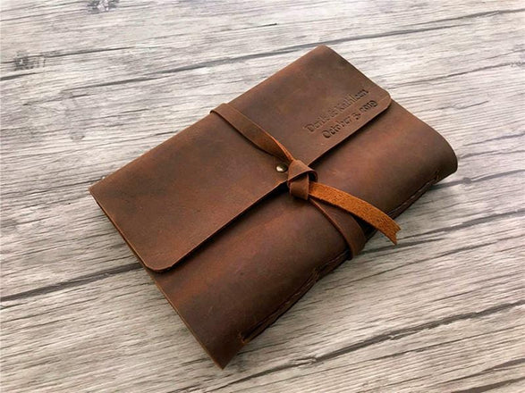 custom logo leather notebook