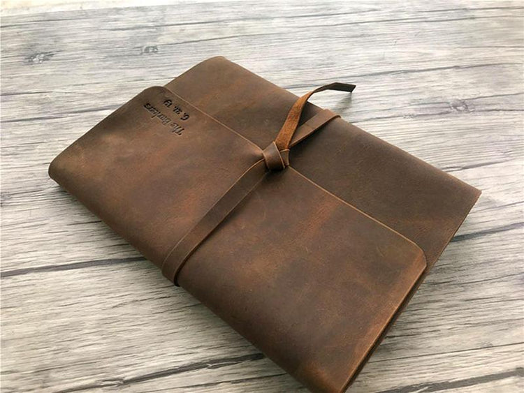 personalized leather travel scrapbook album
