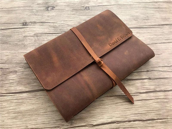 Album Photo Album de Scrapbooking Personnalisé en Cuir Fabriqué à la Main