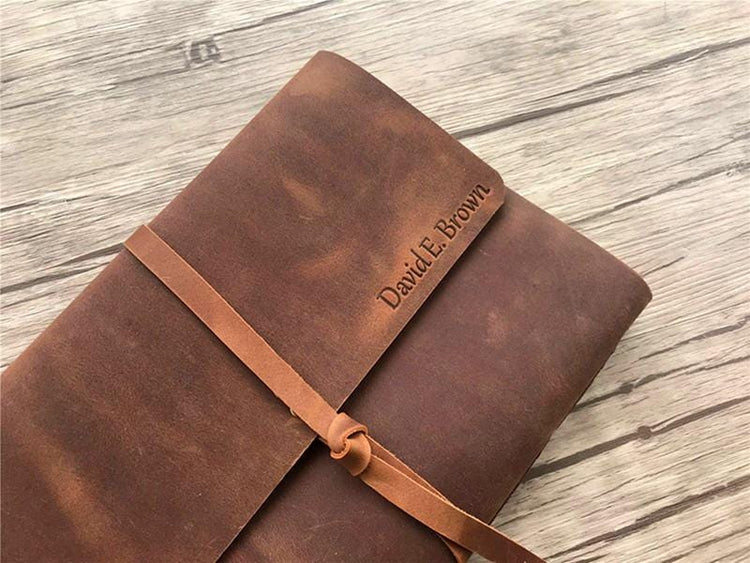 Handcrafted Leather Baby's First Year Memory Book