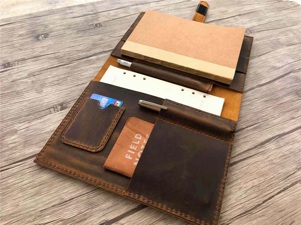 Notebook Leather Rustic Rustic Full Grain Leather Journal Cover – Personalized & Handmade ...