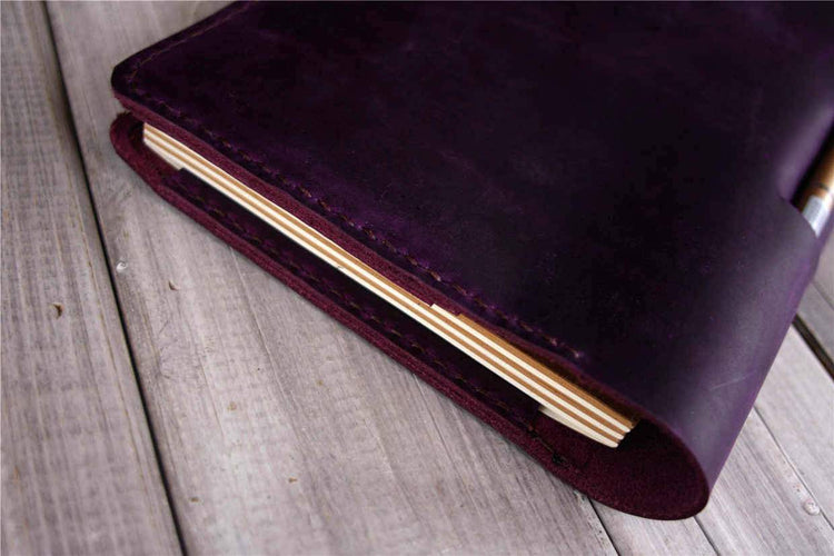 personalized leather lined notebook