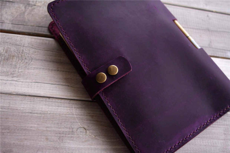 handmade leather lined notebook