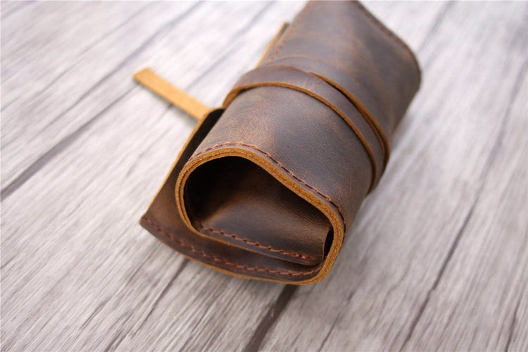 leather pen roll personalized case