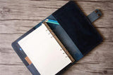 refillable daily blue leather planner