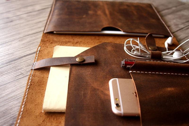 brown leather ipad case sleeve
