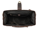 small leather duffle bag