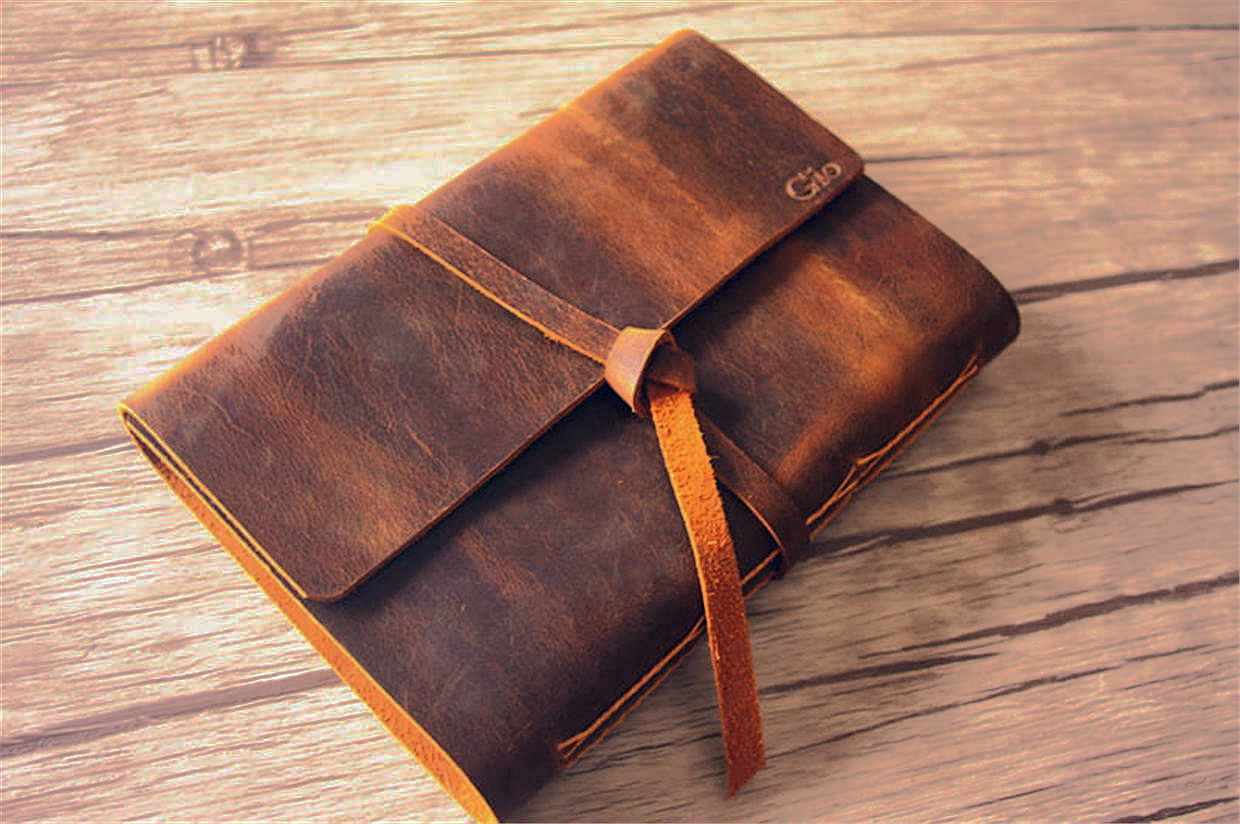 Brown A5 Leather Journal - Genuine Italian Leather Pakistan