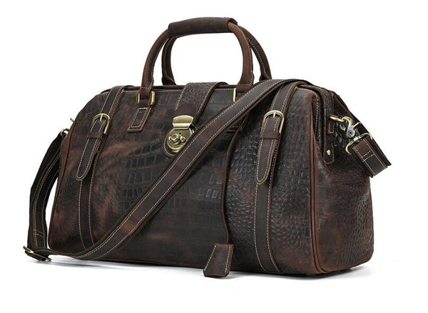 genuine leather duffle bag mens