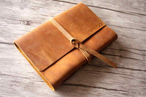 vintage engraved leather notebook