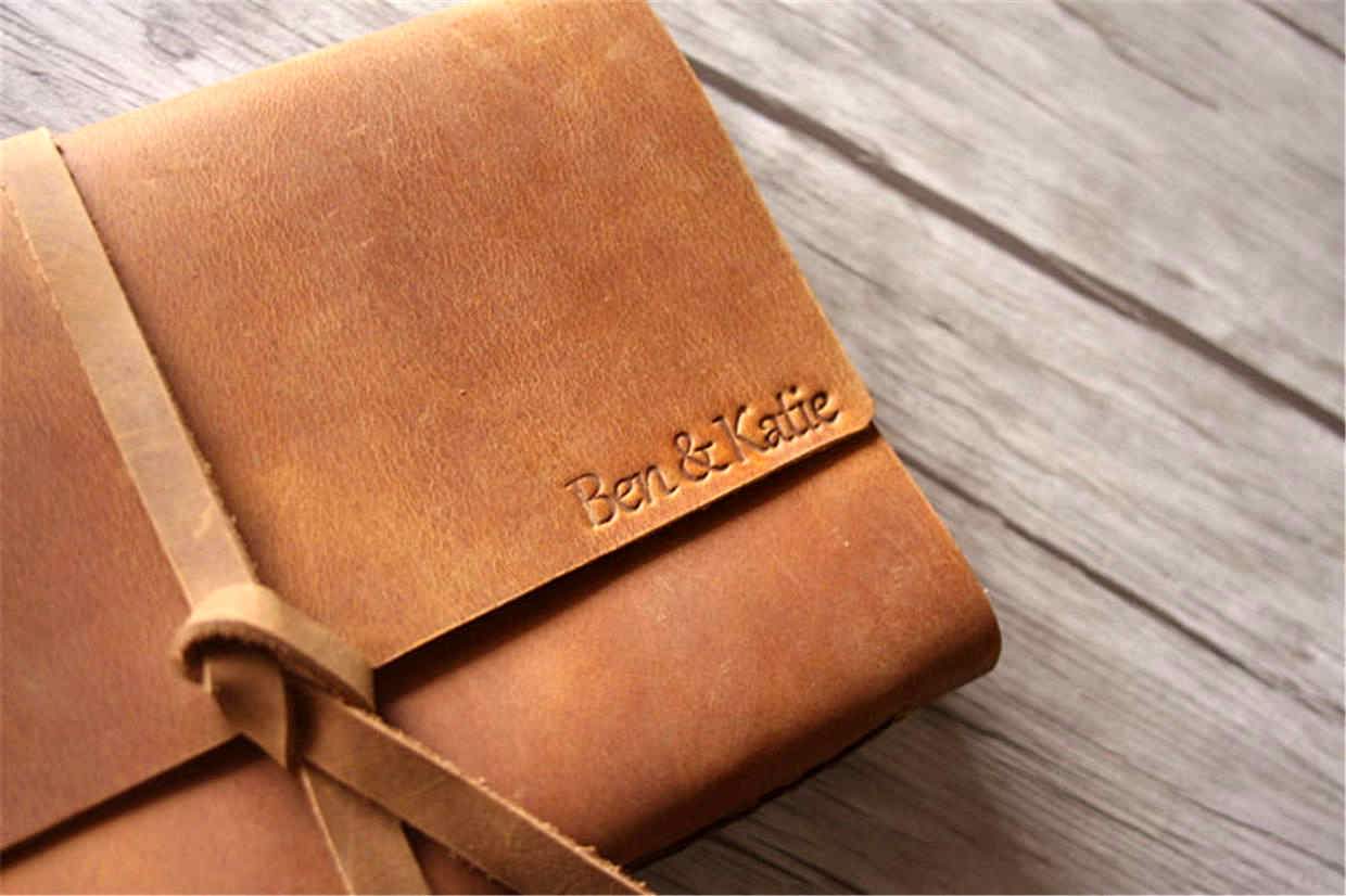 Distressed engraved Leather Notebook A5 – LeatherNeo